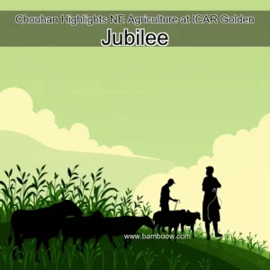 Artistic representation for Chouhan Highlights NE Agriculture at ICAR Golden Jubilee